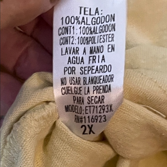 NWTEasel Yellow Panel Top w/Pieced Plaid & Floral Fabric Sleeves w/Pink Rickrack - Picture 15 of 16